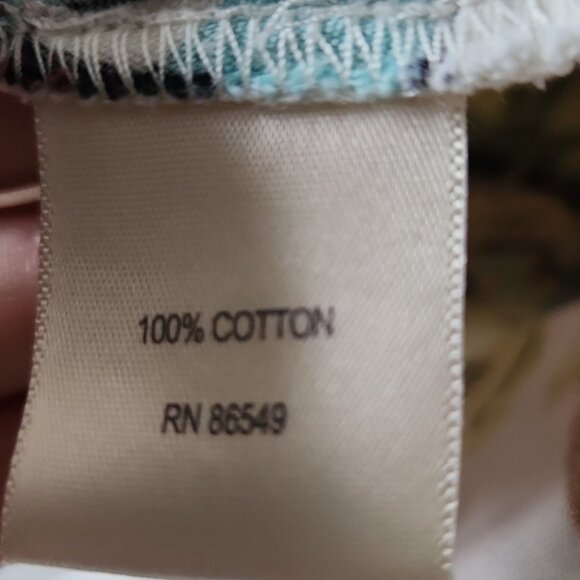 TOMMY BAHAMA | Tropical Print A-Line Skirt White Cotton Sz 10 - Picture 6 of 6